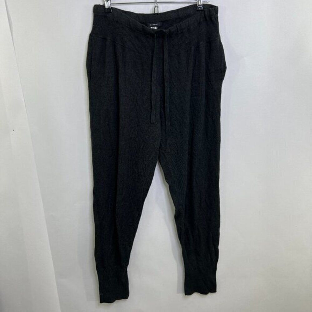Natori L Pajama Pants Joggers Dark Gray Tie Wait Pull On‎ Loungewear